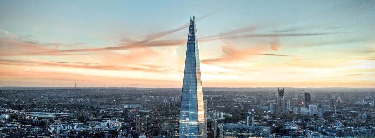 Evening shot of the shard in london